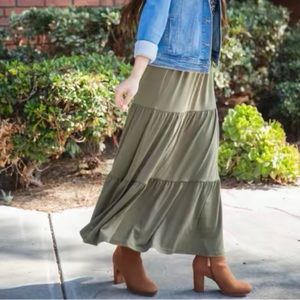 Olive maxi skirt